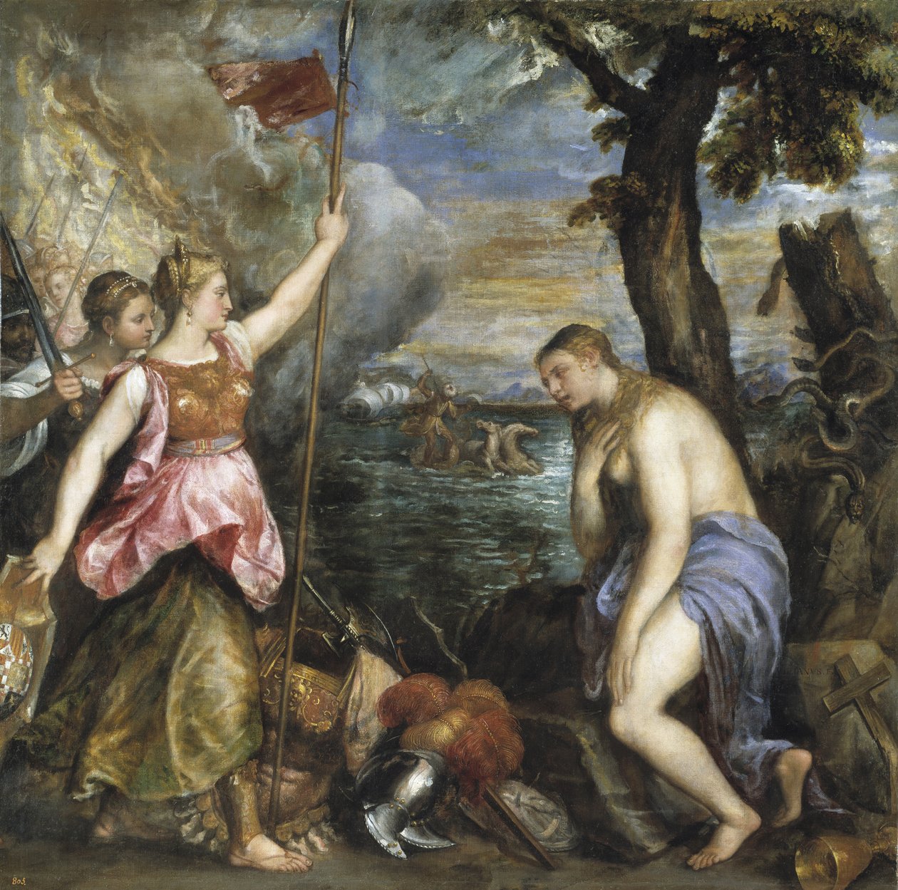 Religion räddad av Spanien av Tiziano Vecelli