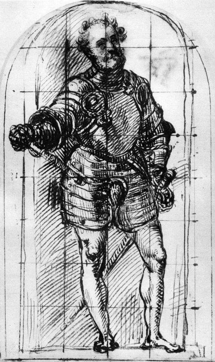 Skiss till porträttet av hertigen av Urbino, 1536, 1937 av Tiziano Vecelli