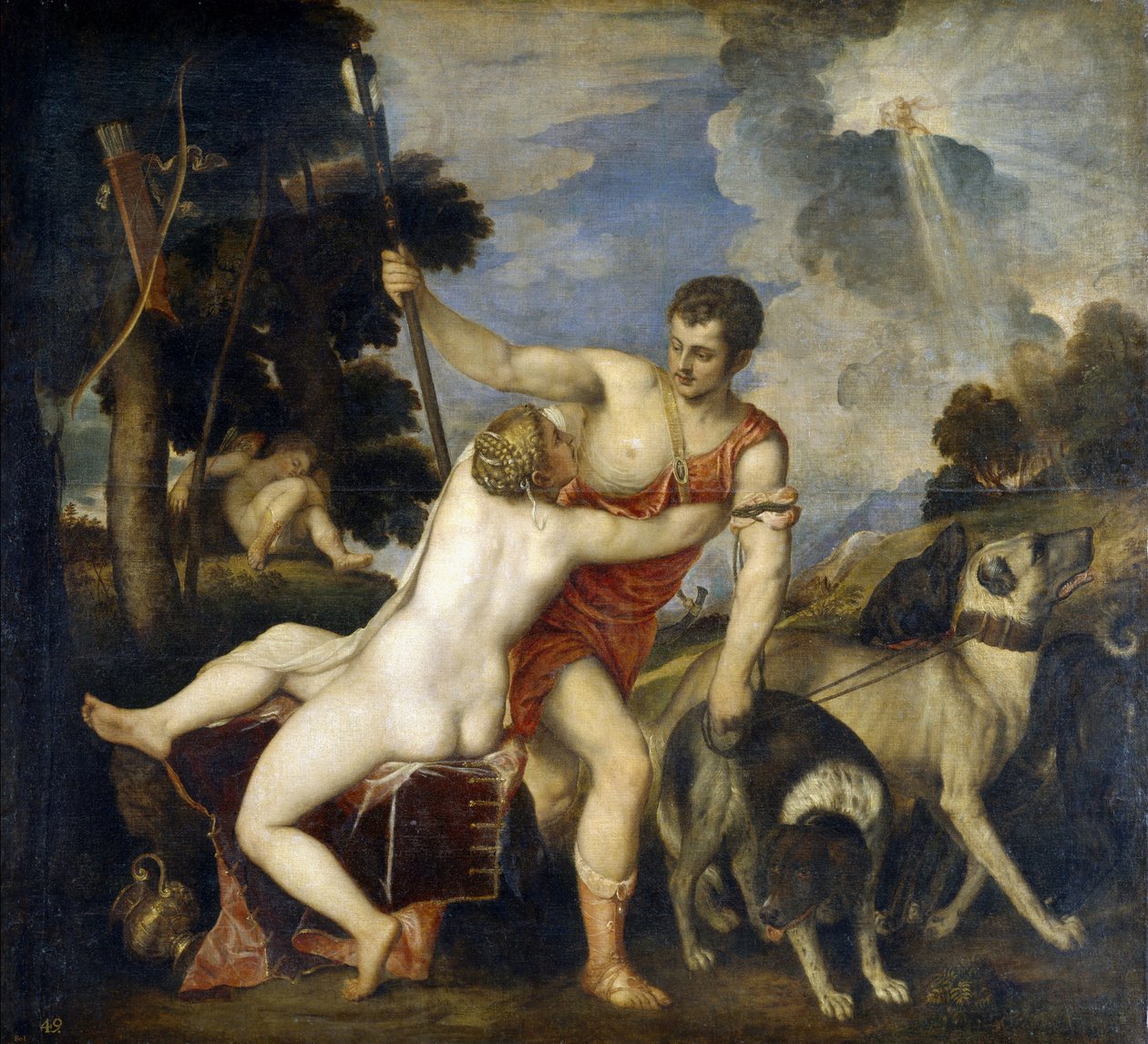 Venus och Adonis av Tiziano Vecelli