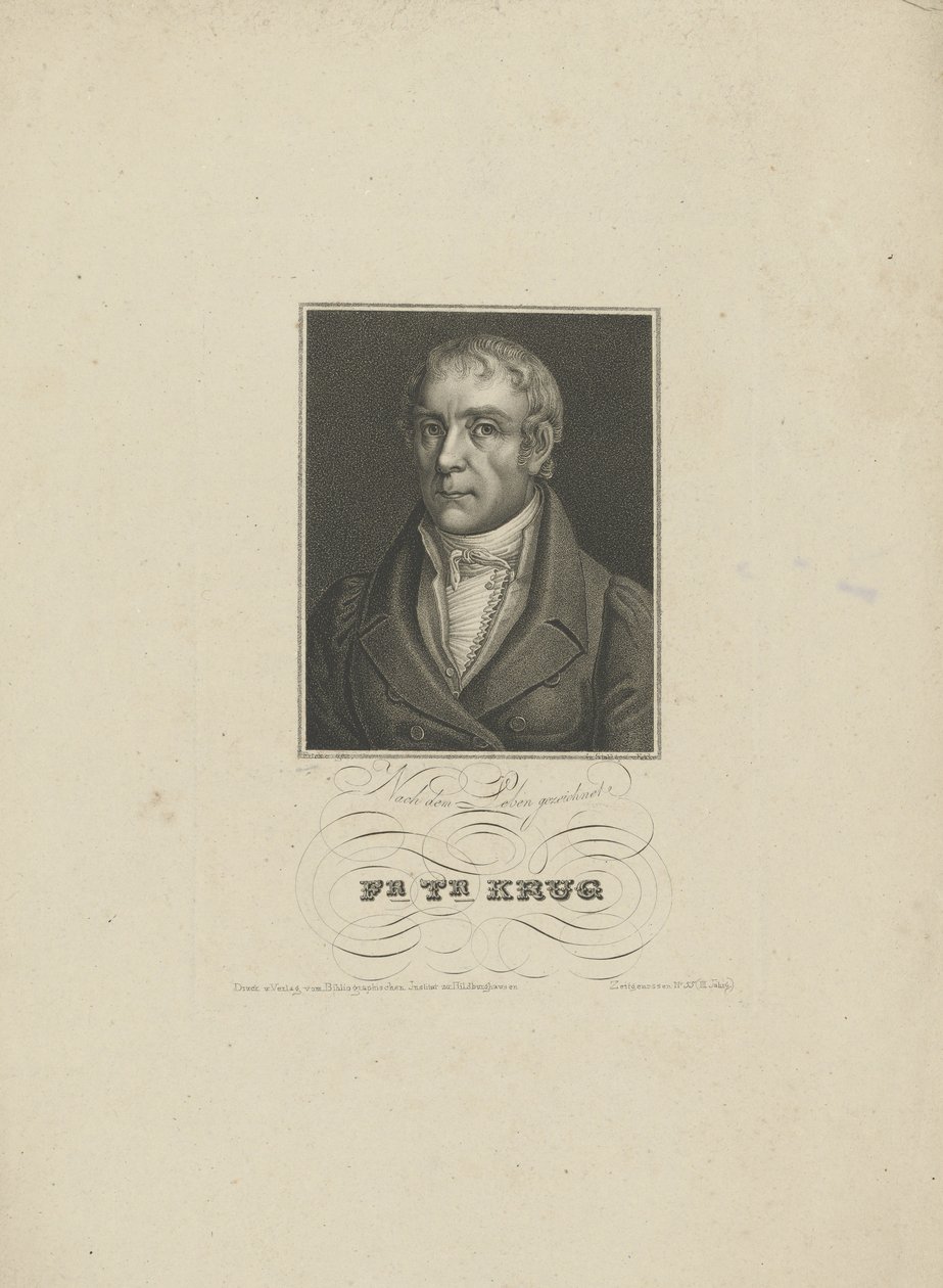 Porträtt av Wilhelm Traugott Krug 1770-1842, 1828-1829. av Tobias Falcke