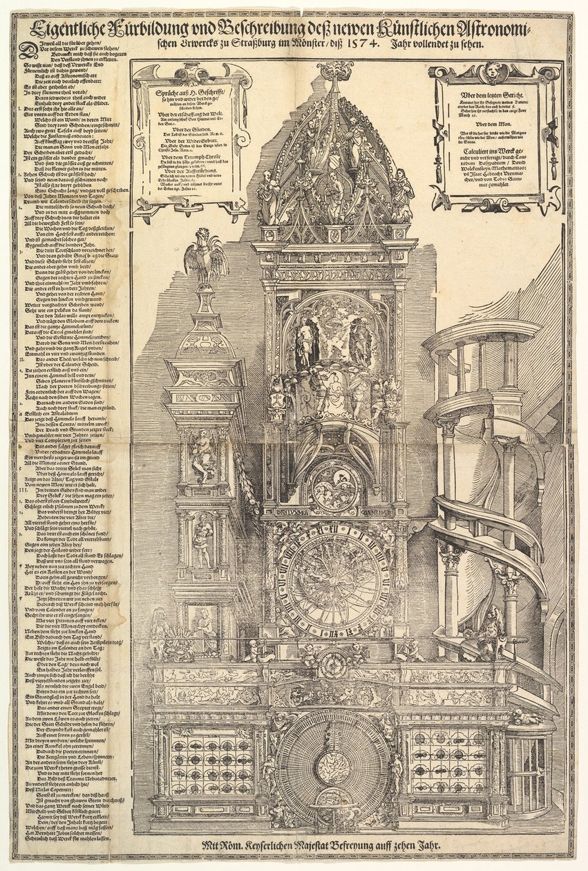 Astronomisk klocka i katedralen i Strasbourg, 1574. av Tobias Stimmer