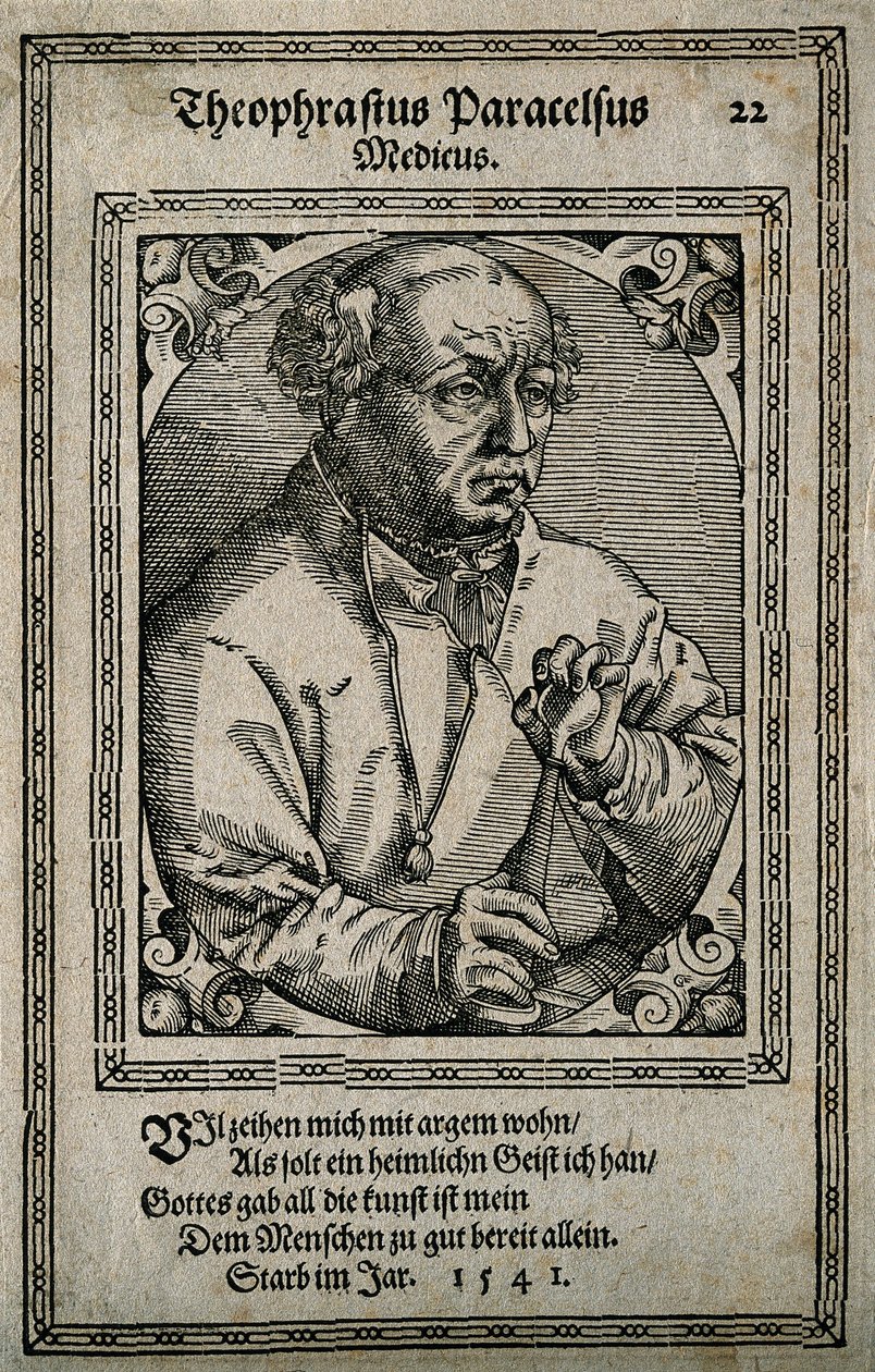 Philippus Theophrastus Aureolus Bombastus von Hohenheim Paracelsus, 1587. av Tobias Stimmer