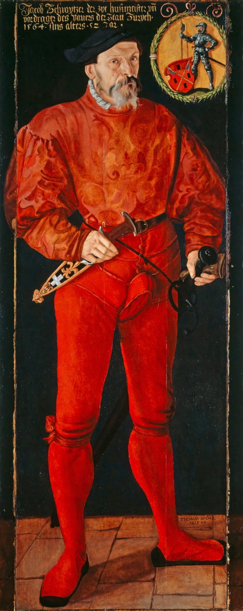 Porträtt av Zürichs fanbärare Jacob Schwytzer, 1564 av Tobias Stimmer