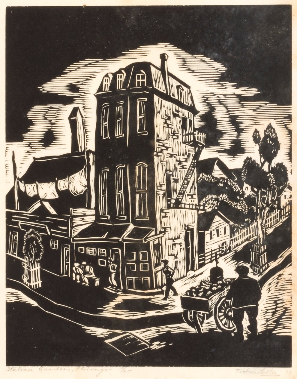 Italienska kvarteren, Chicago av Todros Geller