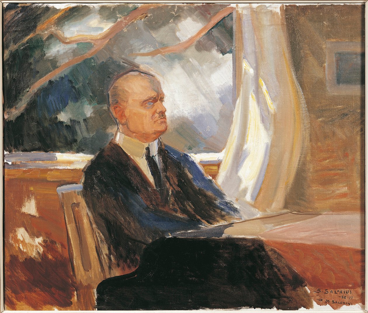 Finland, Åbo, Porträtt av Jean Christian Julius Sibelius av Toivo Santeri Salokivi