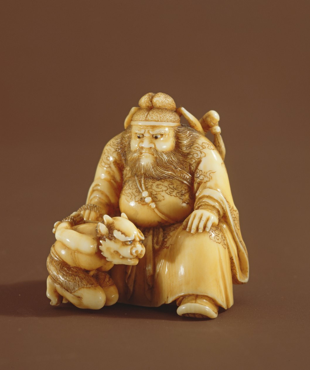 Netsuke i form av en demonutmanare och en liten demon, Meiji-perioden (1868-1912) av Tokoku