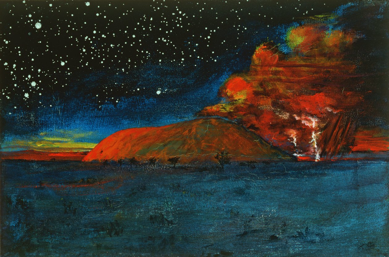 Uluru Dawn (akryl på duk) av Tom Cook