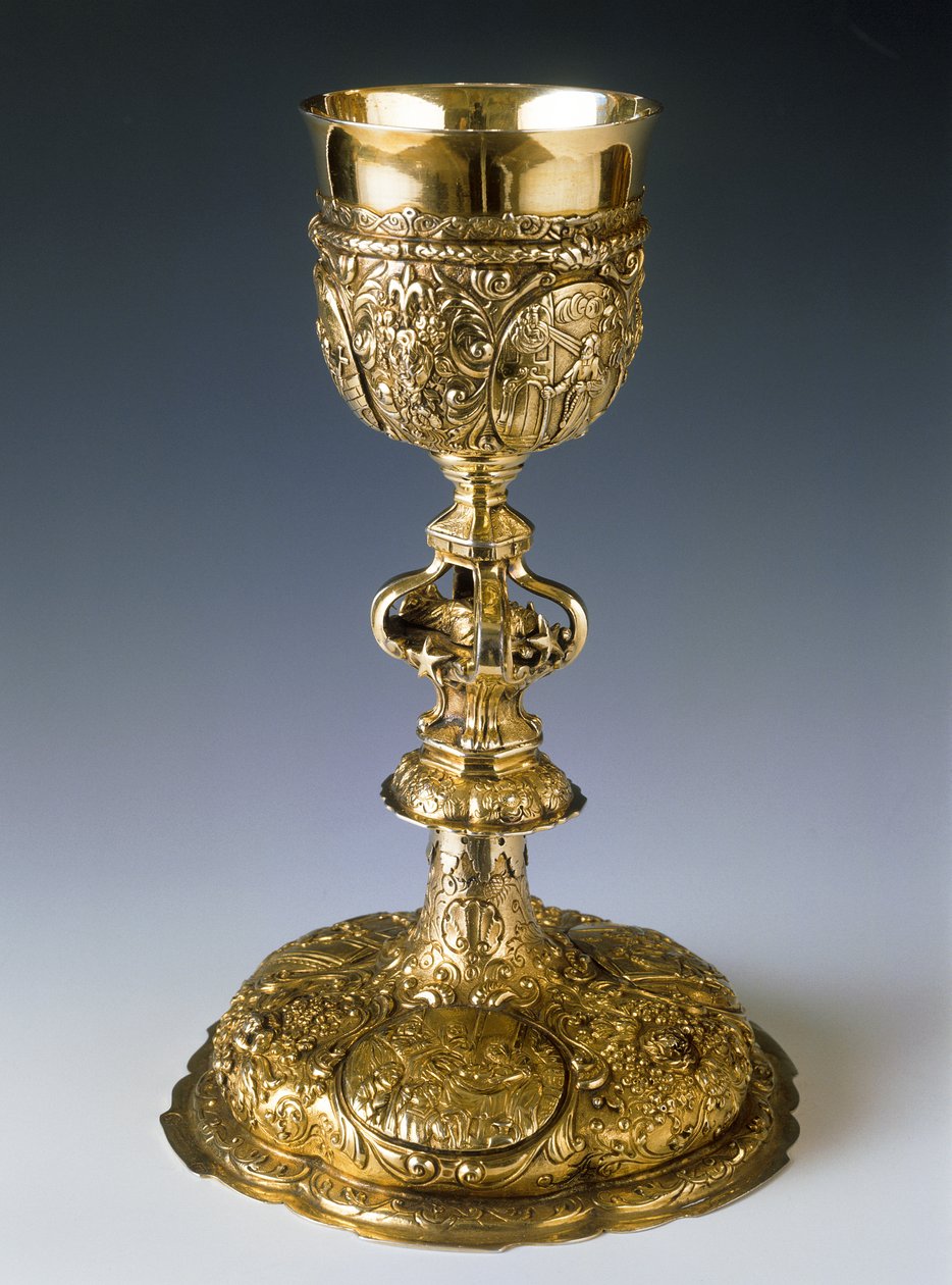 Silverkalk med en figur av Johannes av Nepomuks döda kropp, 1727-30 (silver) av Tomáš Drexel