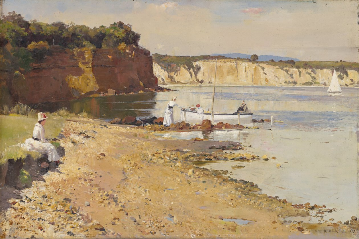 Slumbering sea, Mentone av Tom Roberts