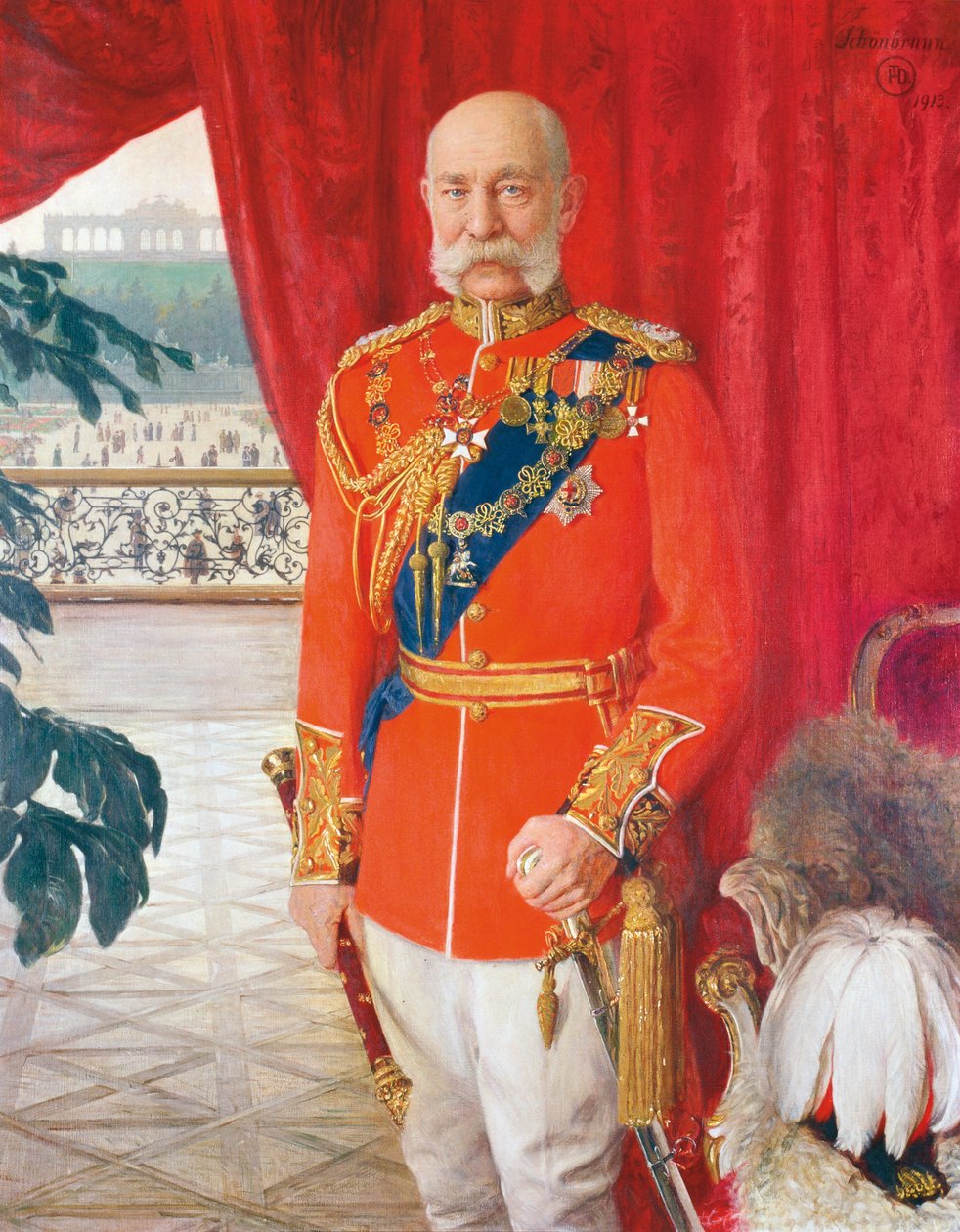 Kejsar Franz Joseph I i galauniformen av en brittisk fältmarskalk av Tom von Dreger