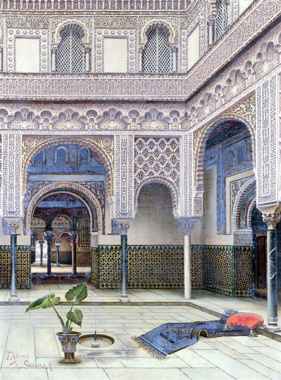 Interiör av ett palats, Sevilla (wc på papper) av Tomas Aceves
