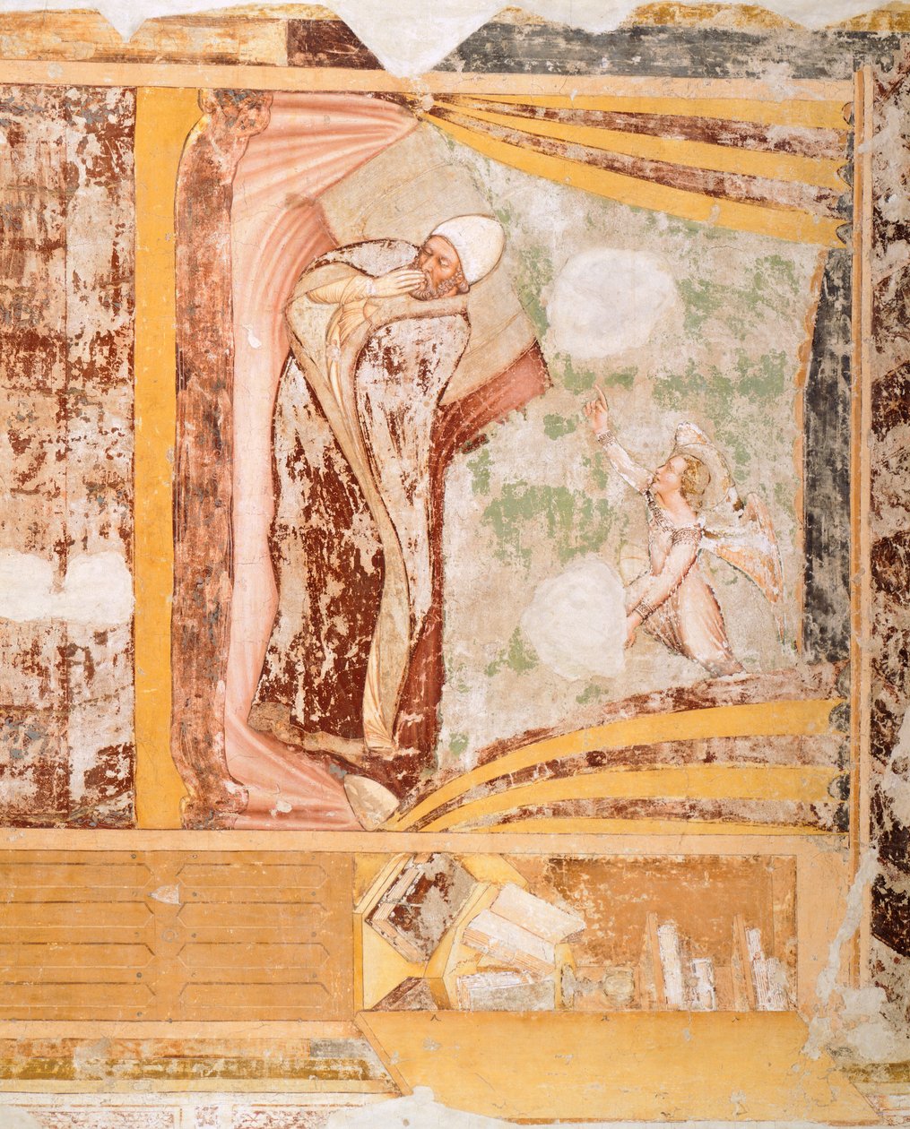 Påvens dröm, detalj från Stories of St Ursula, av Tommaso da Modena (1326-1379), fresk, kyrkan Santa Caterina, Treviso av Tomaso da (late 15th century) Modena