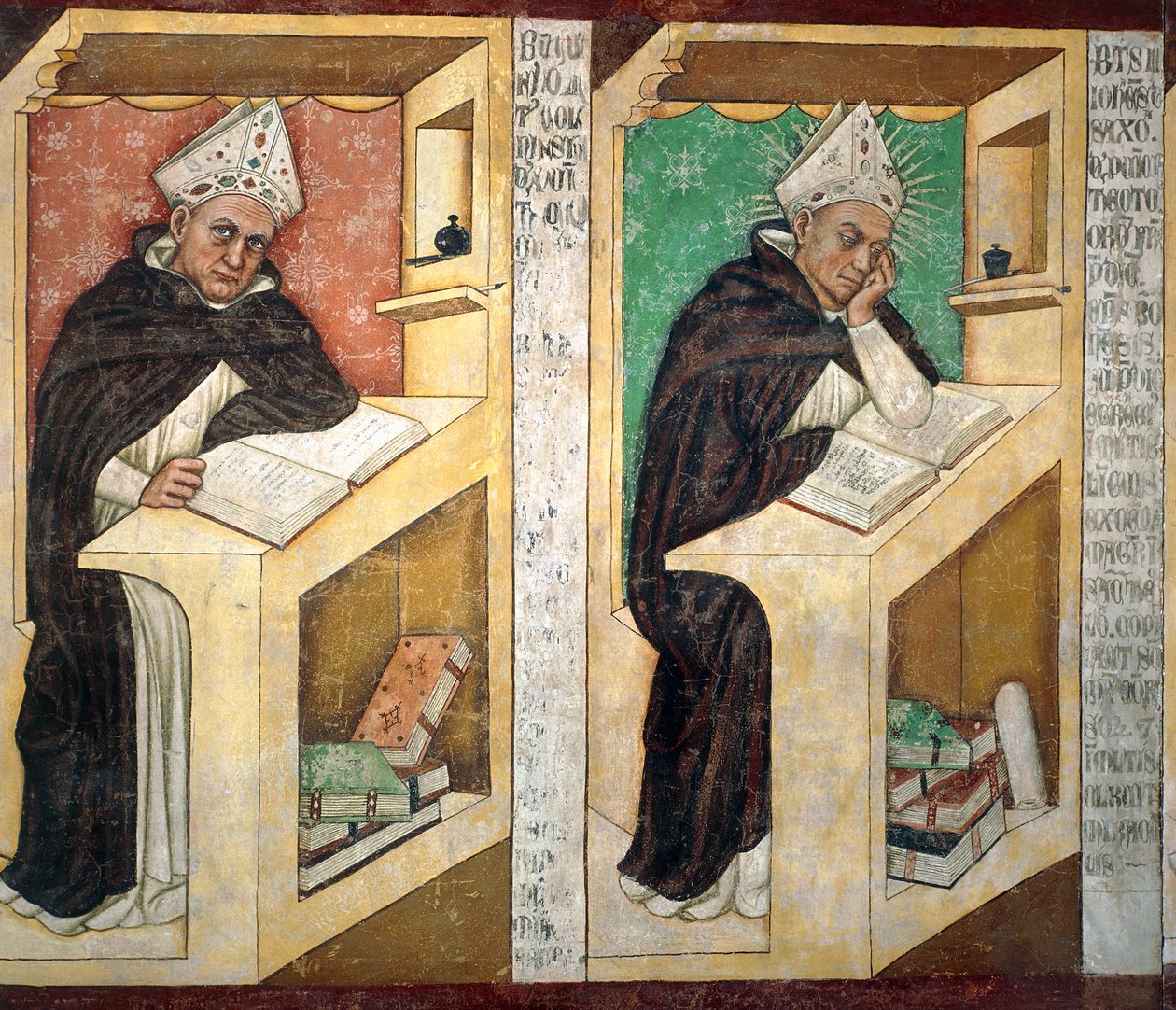 St Albert Great, detalj från Cycle of Forty Illustrious Members of Dominican Order av Tomaso da (late 15th century) Modena