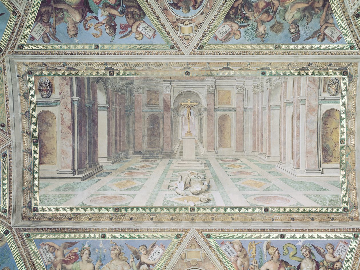 Kristendomens triumf, från Raphael-rummen av Tommaso Laureti