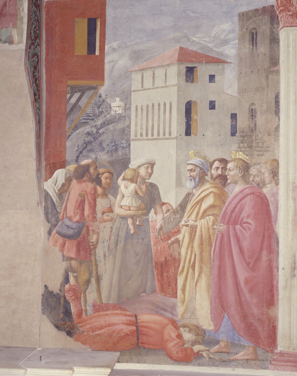Utdelningen av allmosor och Ananias död av Tommaso Masaccio
