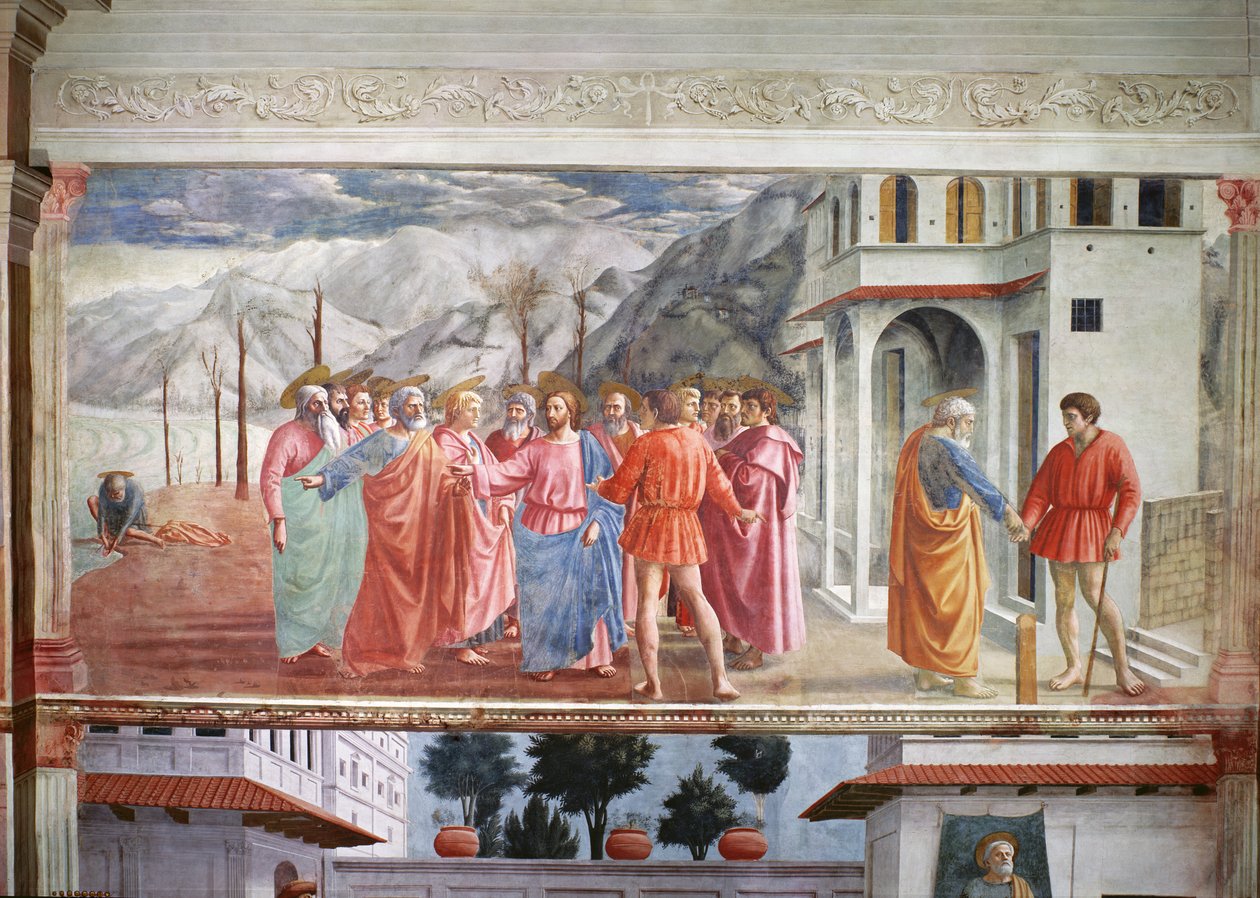 Tribute Money, från Brancacci-kapellet, c.1426 av Tommaso Masaccio