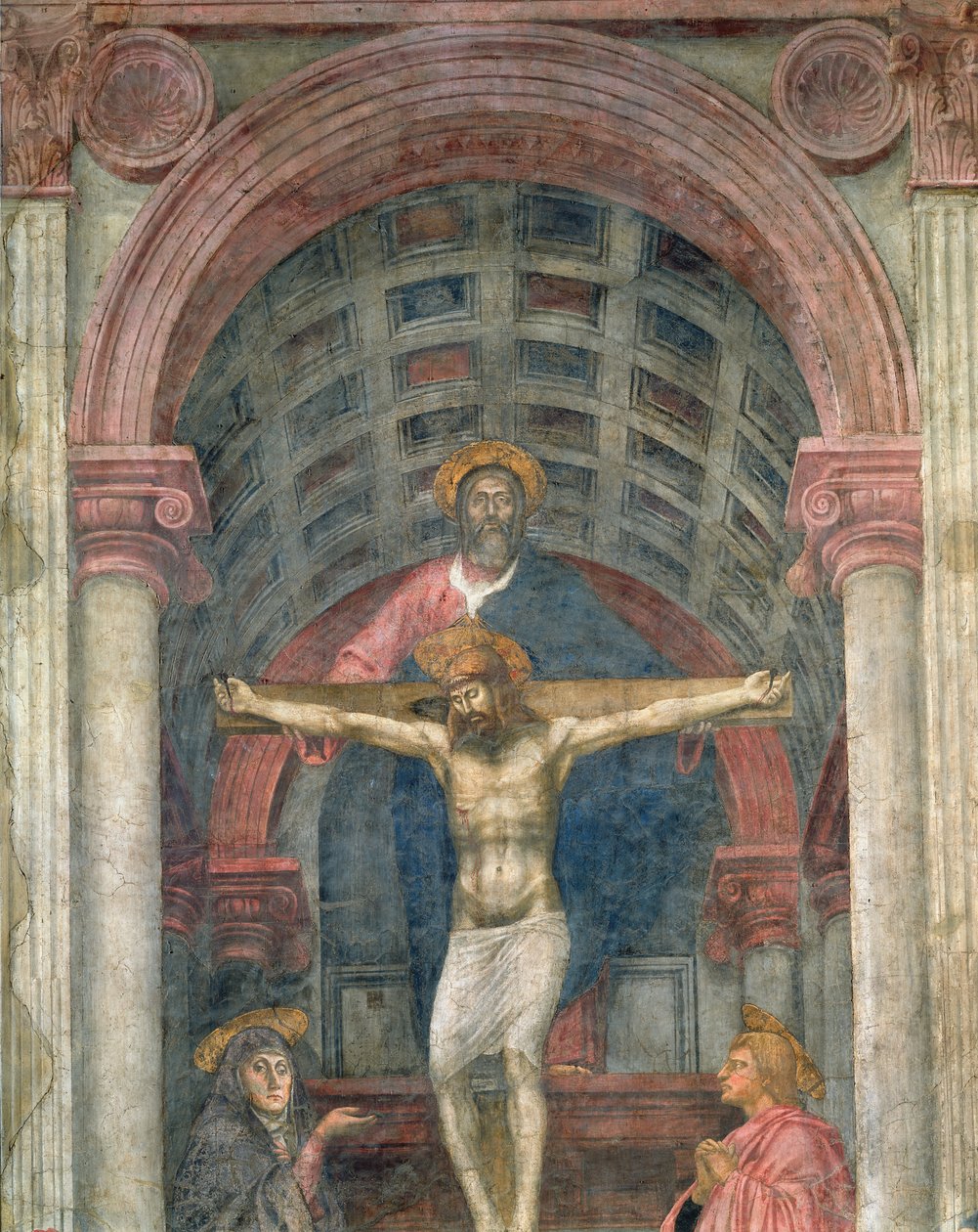 Treenigheten, 1427-28 (detalj) av Tommaso Masaccio