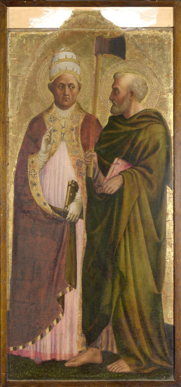 En påve (St. Gregory) och St. Matthias, ca 1428-29 (tempera på panel) av Tommaso Masolino da Panicale