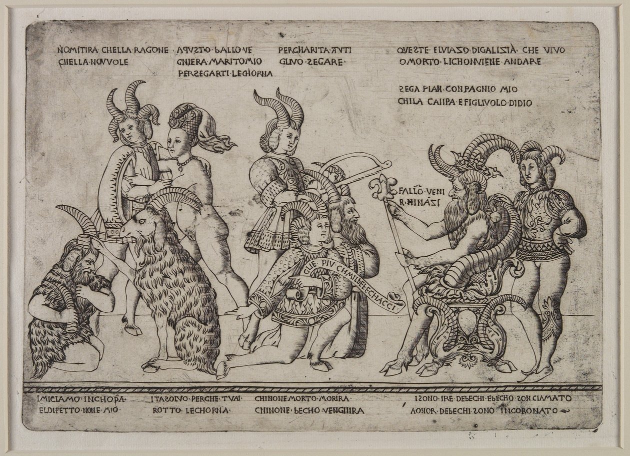 Kungen av getter: En satir om gökar, ca 1460-64 av Tommaso di Antonio Finiguerra