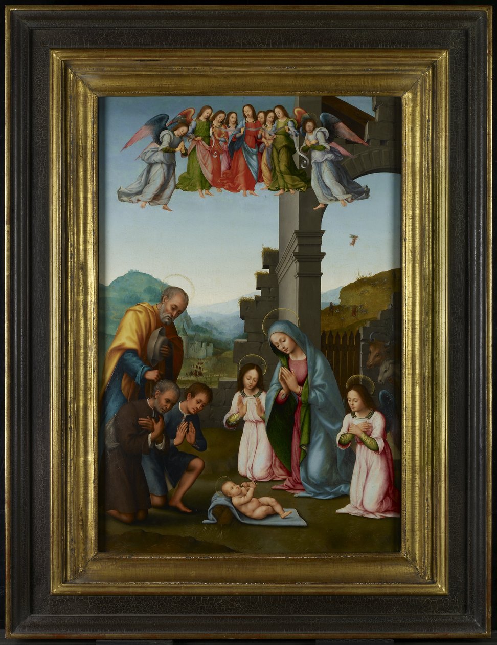 Herdarnas tillbedjan, 1520-40 av Tommaso di Stefano attr. to Lunetti