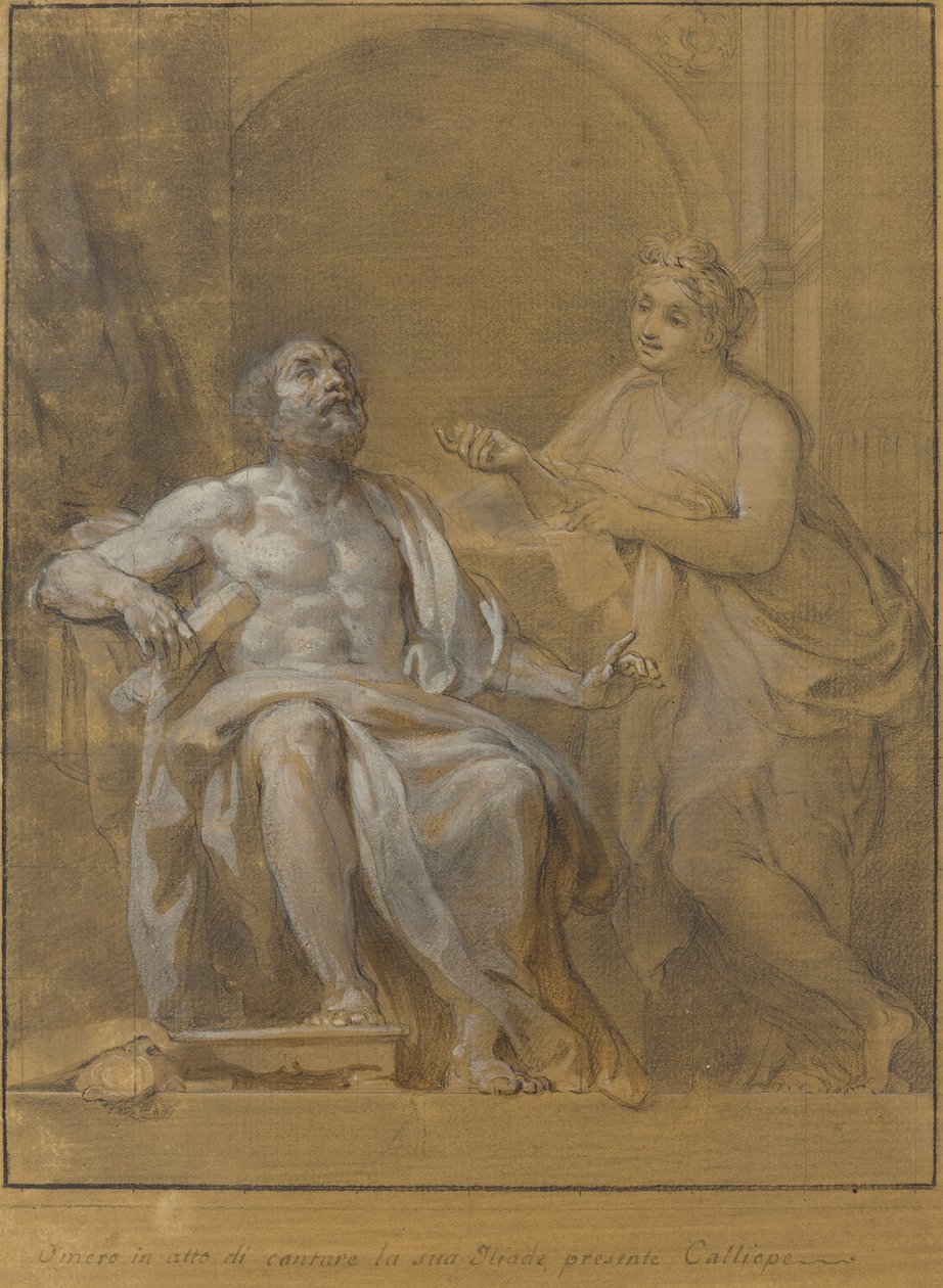 Homer och Calliope av Tommaso Conca