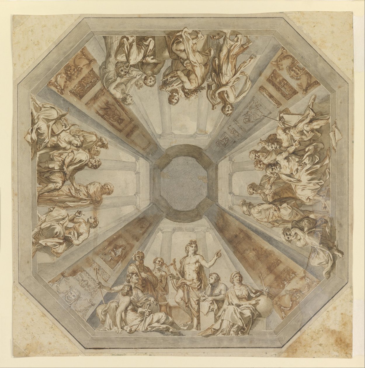 Studie för The Triumph of Apollo for the Ceiling of the Sala delle Muse, Museo Pio-Clementino, Vati av Tommaso Conca