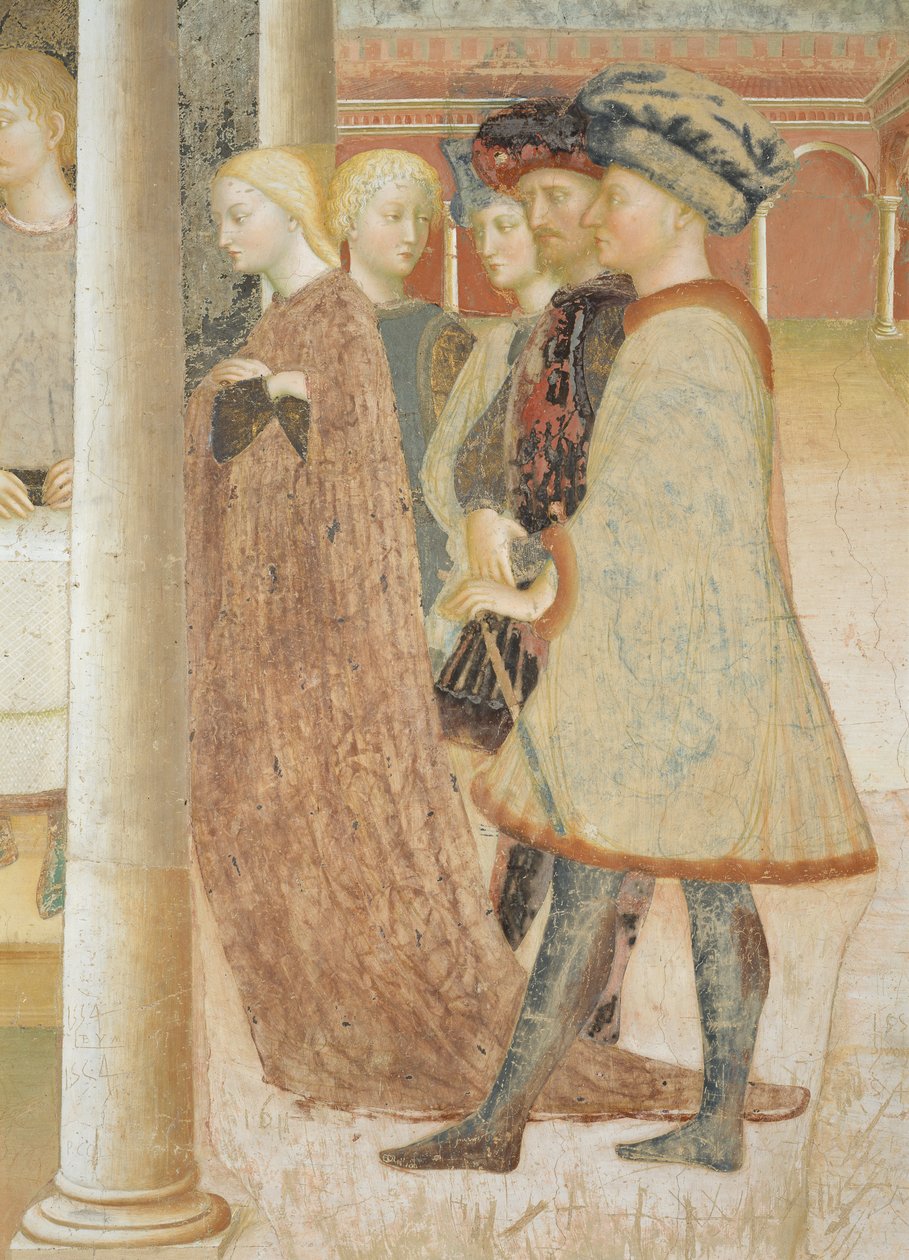 Johannes Döparens livscykel: Herodes och Herodias bankett som tar emot Johannes Döparens huvud av Tommaso Masolino da Panicale