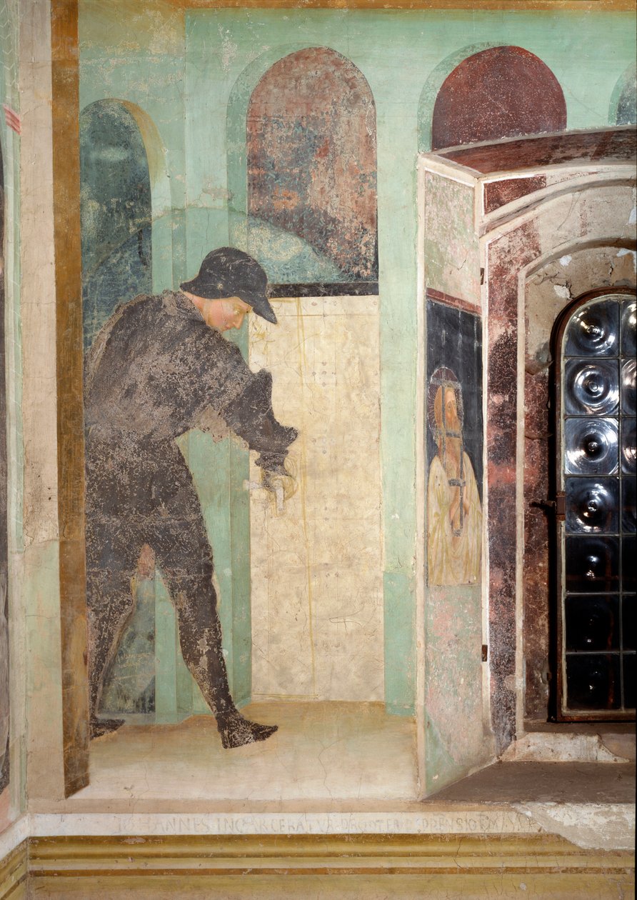 Johannes Döparens liv: en vakt - Fresco av Tommaso Masolino da Panicale
