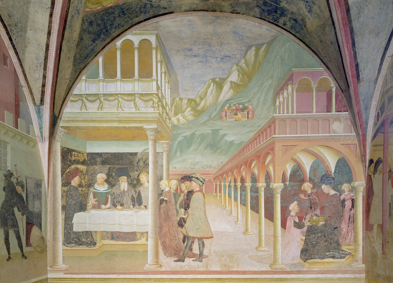 Herodes bankett, från Johannes Döparens livscykel av Tommaso Masolino da Panicale