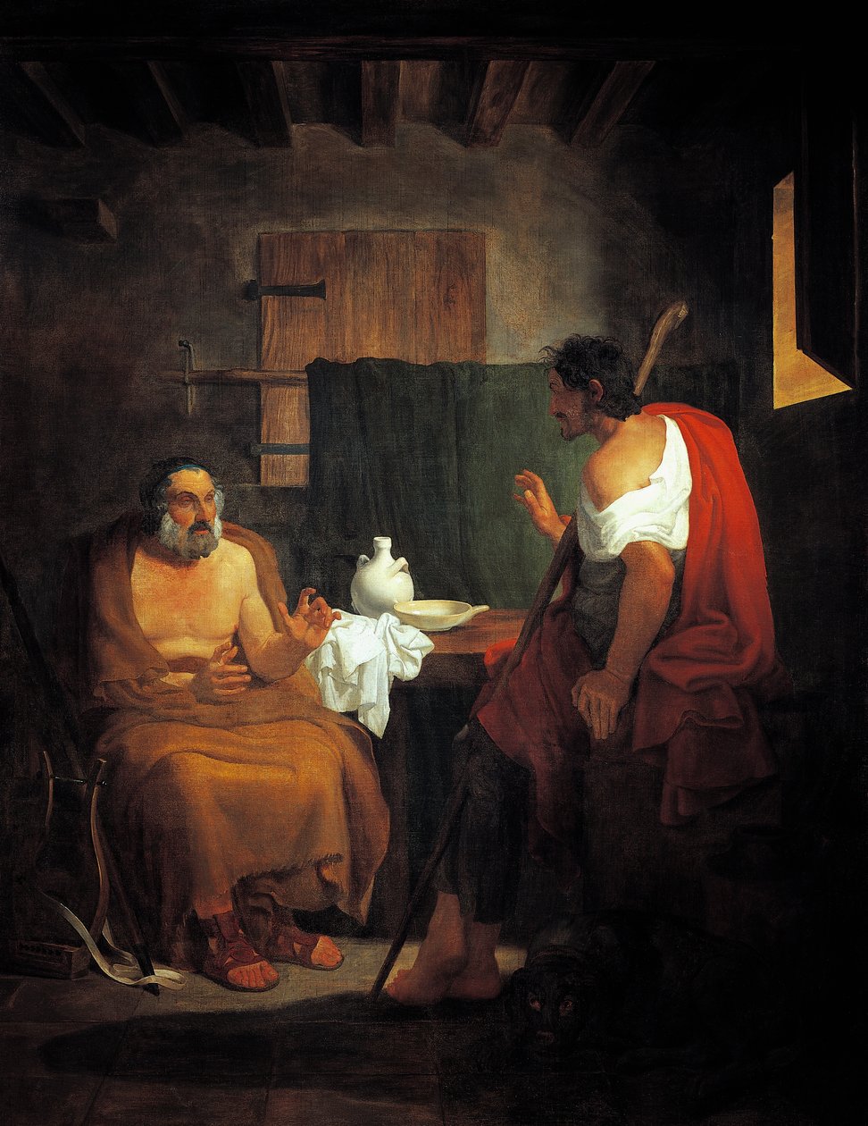 Blind Homer (cirka 700-talet f.Kr.) i herdens Glaucos hus av Tommaso Minardi