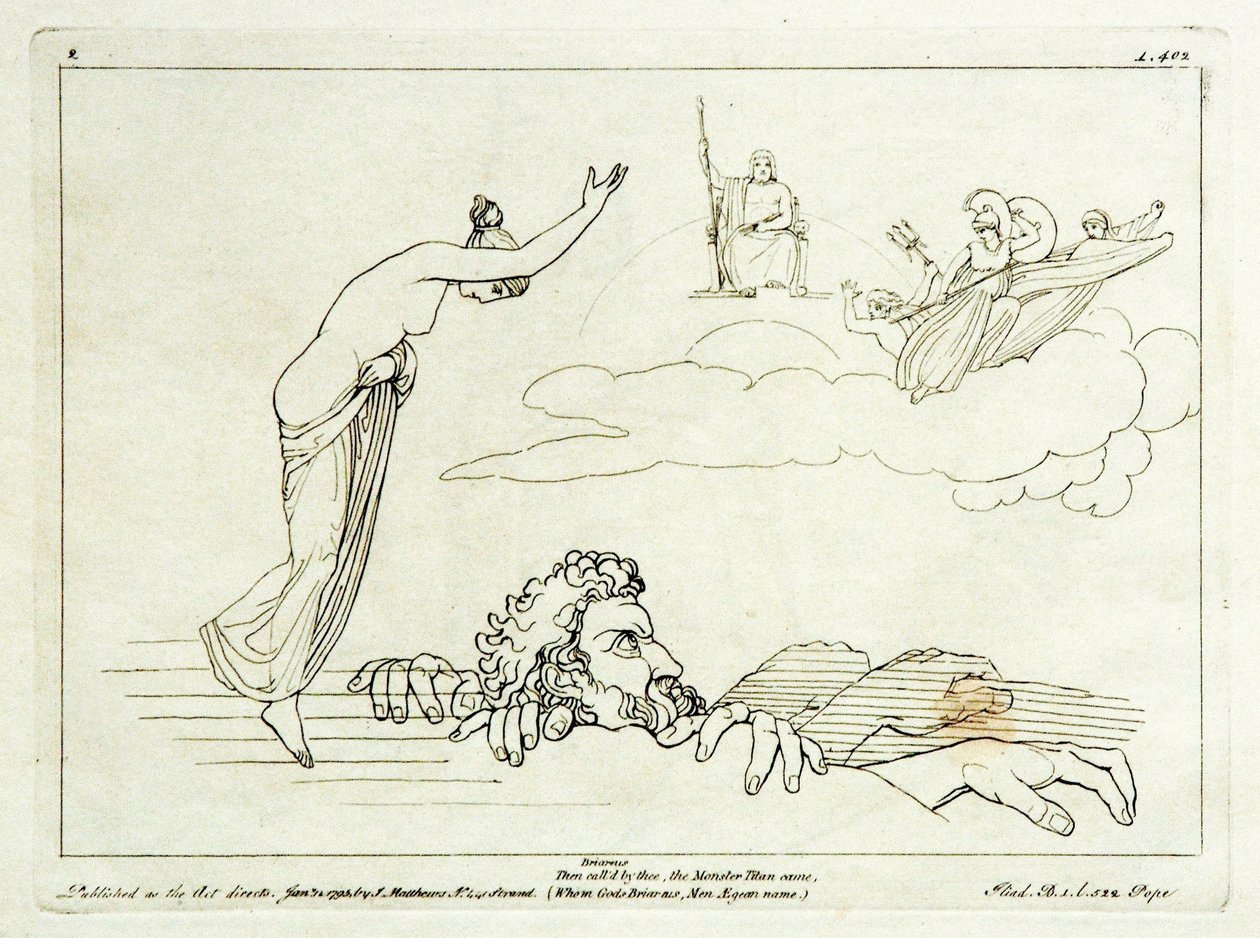 (2) Flaxman Iliaden 1793, graverad 1795, 185 x 251 mm av Tommaso Piroli