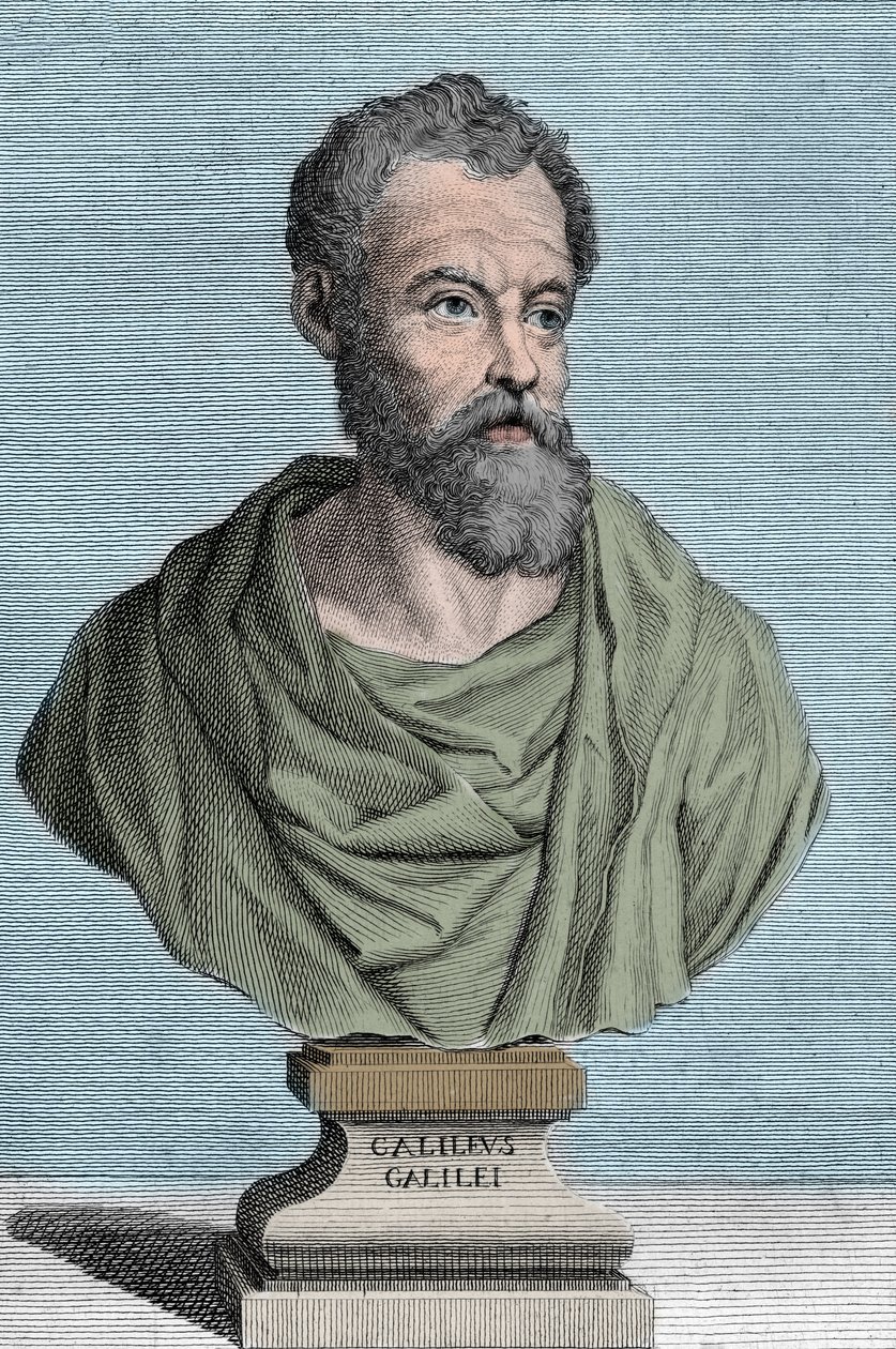 Porträtt av Galileo Galilei dit Galilee, italiensk astronom (1564-1642) gravyr av Tommaso Piroli (1752-1824) privat samling av Tommaso Piroli