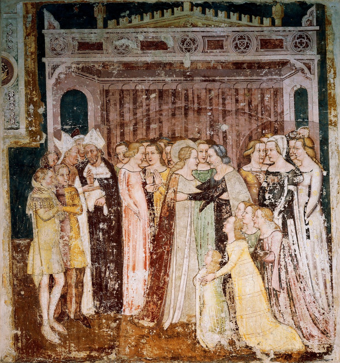 Farväl (detalj), detalj från Stories of St Ursula av Tommaso da Modena
