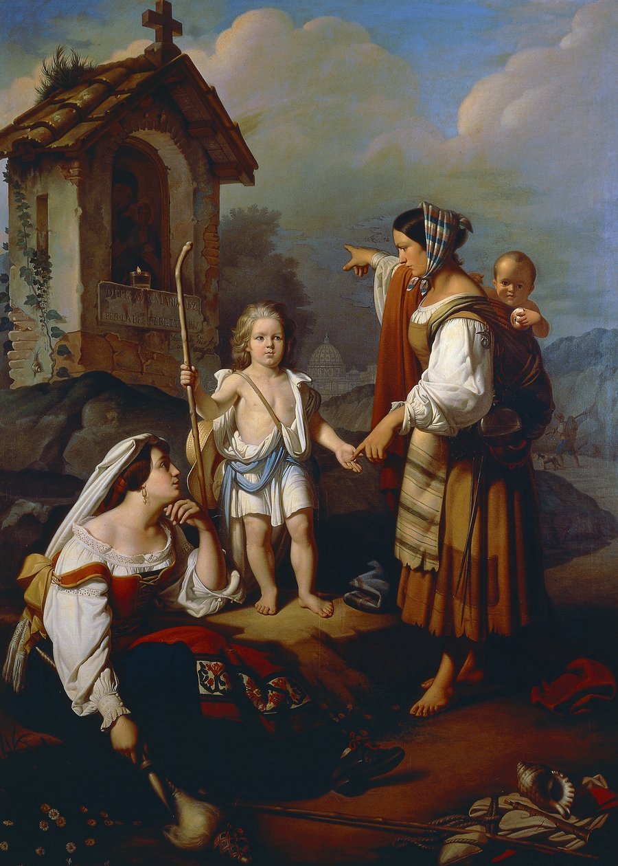 Zigenare förutsäger Felice Perettis framtida Sixtus V, påvedömet (olja på duk) av Tommaso de Vivo