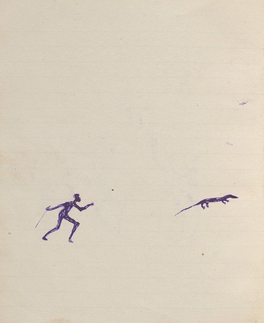 Kwatkwat people - (Aboriginal hunting goanna) Sketchbook mainly of activities of Aboriginals and Whites av Tommy McRae