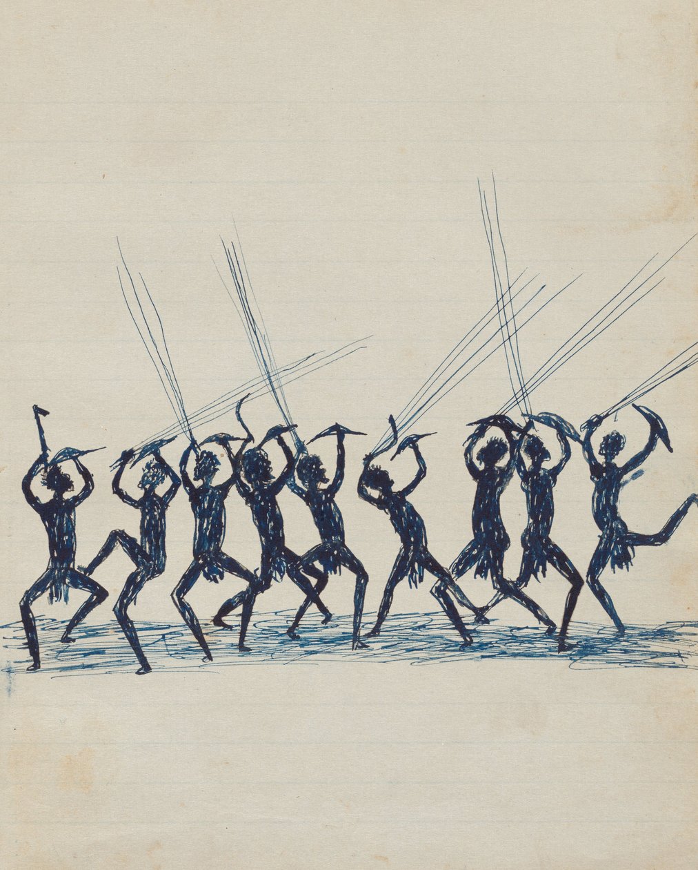 Kwatkwat people - (Aboriginals fighting) Sketchbook mainly of activities of Aboriginals and Whites av Tommy McRae