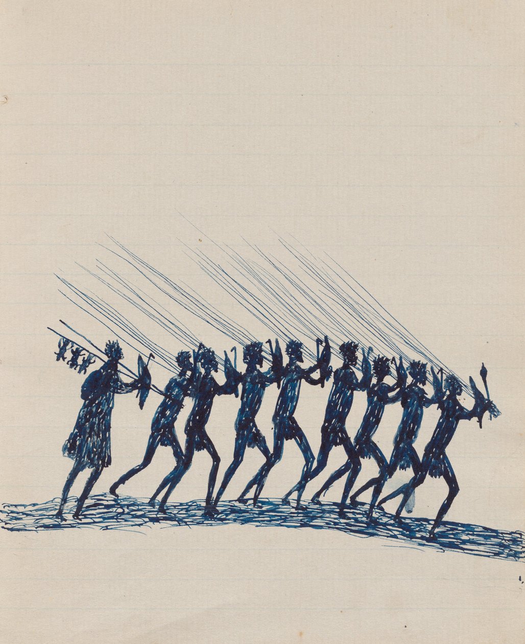 Kwatkwat people - (Aboriginals returning from hunting) Sketchbook mainly of activities of Aboriginals and Whites av Tommy McRae