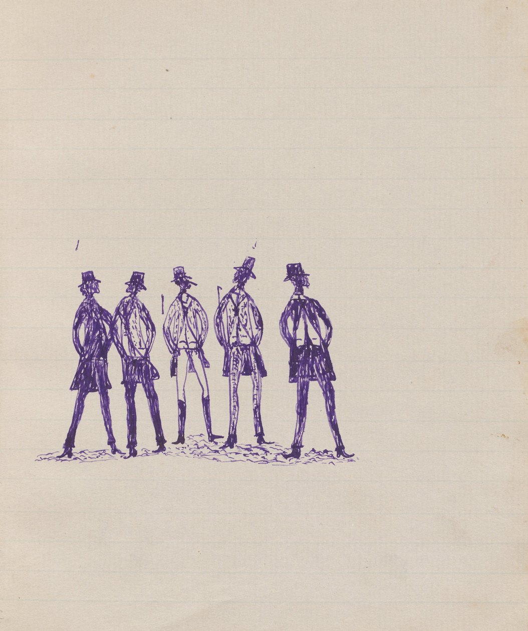 Kwatkwat people - (Coated figures) Sketchbook mainly of activities of Aboriginals and Whites av Tommy McRae