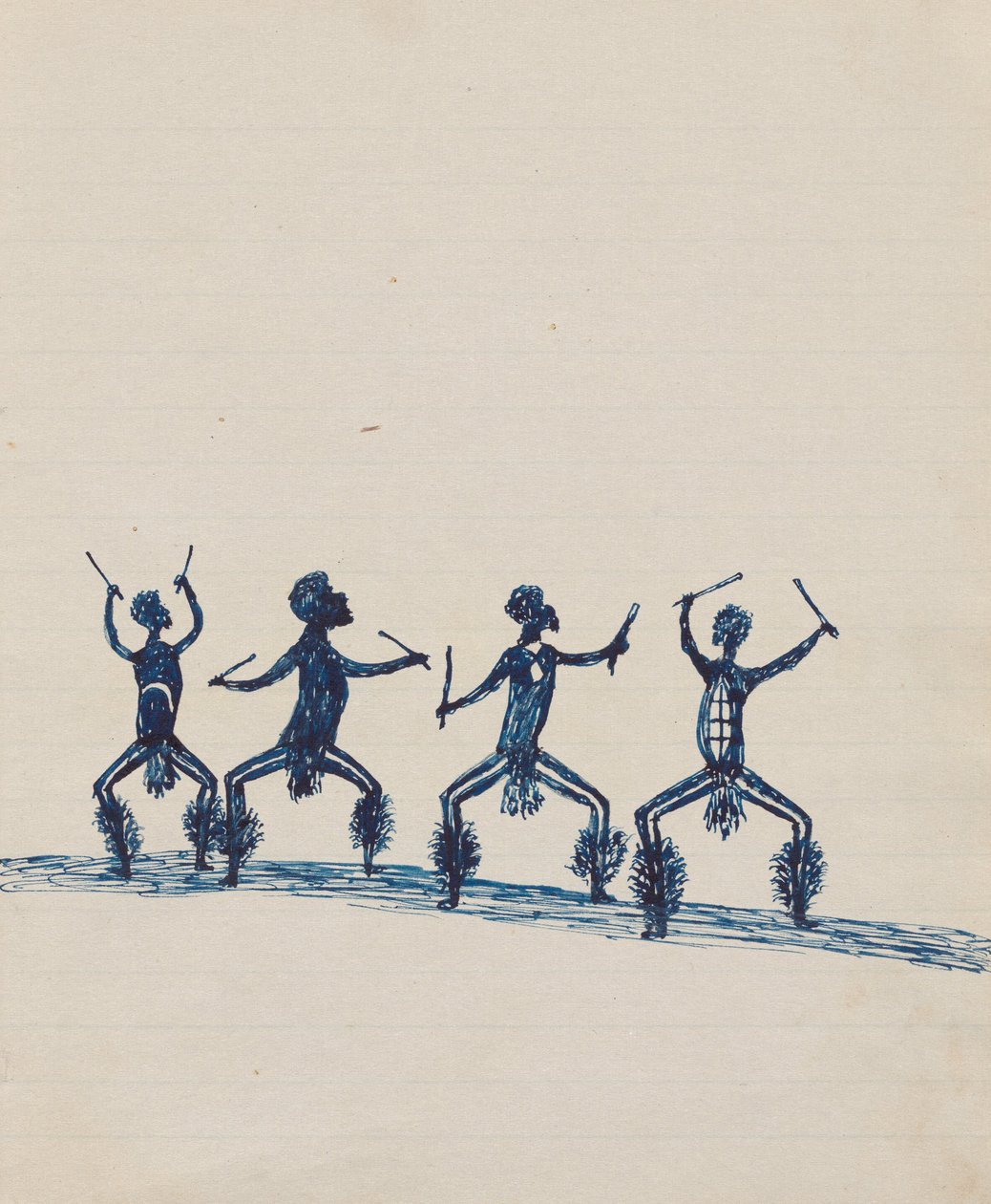 Kwatkwat people - (Corroboree) Sketchbook mainly of activities of Aboriginals and Whites av Tommy McRae