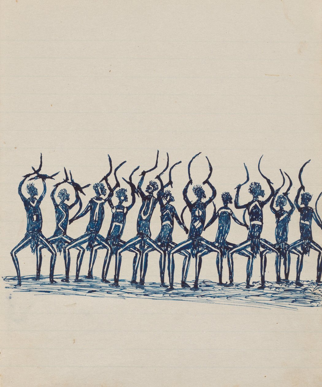 Kwatkwat people - (Corroboree) Sketchbook mainly of activities of Aboriginals and Whites av Tommy McRae