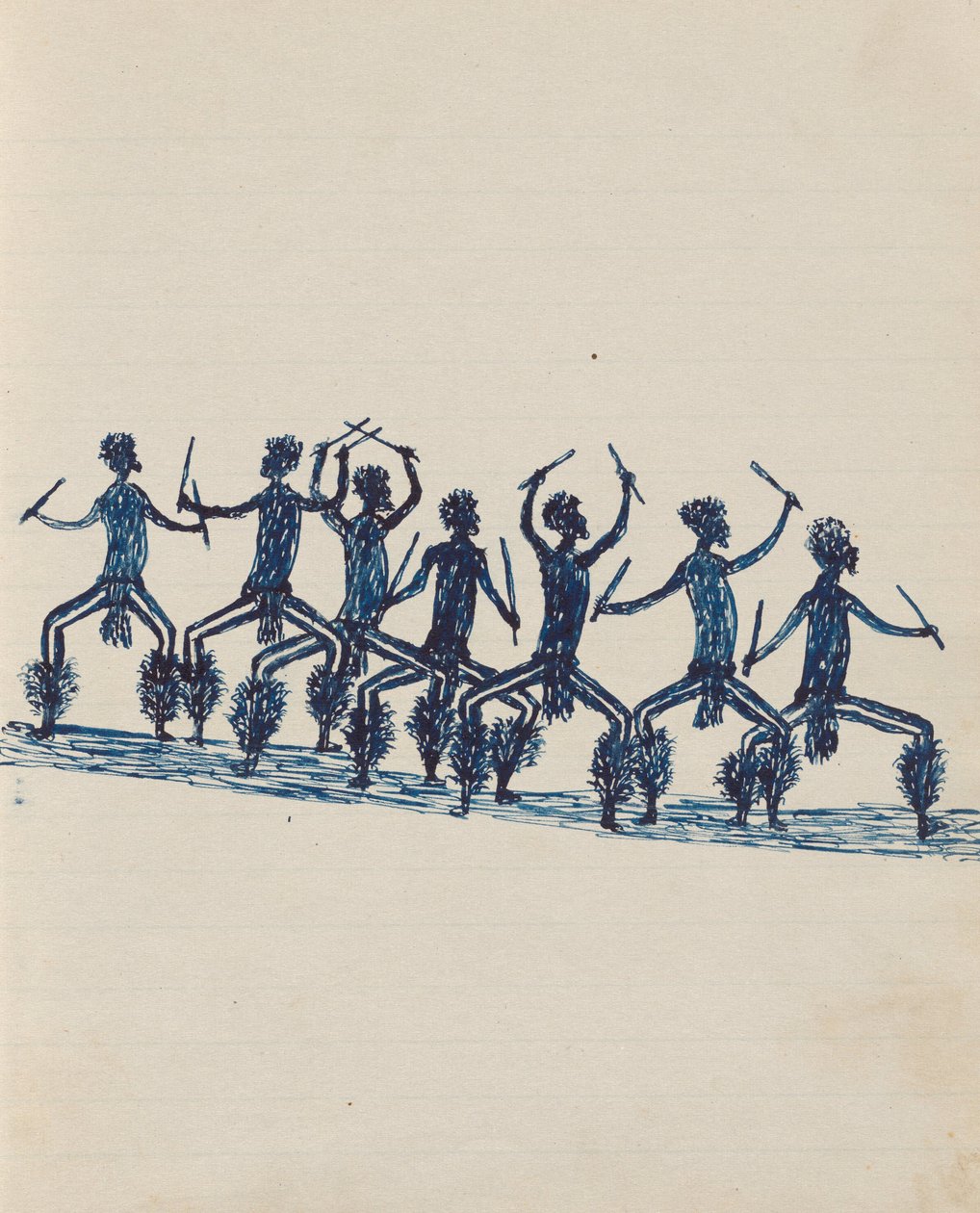 Kwatkwat people - (Corroboree) Sketchbook mainly of activities of Aboriginals and Whites av Tommy McRae