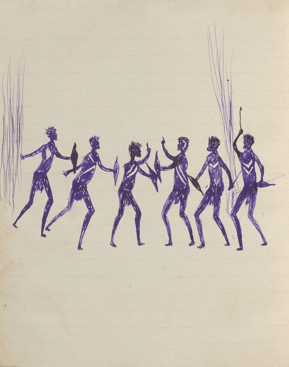 Kwatkwat people - (Disputation among aboriginals) Sketchbook mainly of activities of Aboriginals and Whites av Tommy McRae