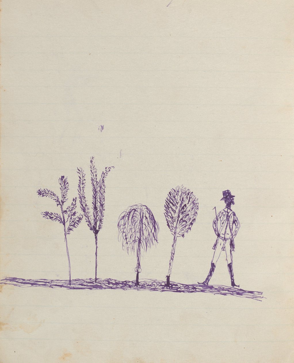 Kwatkwat people - (Squatter and trees) Sketchbook mainly of activities of Aboriginals and Whites av Tommy McRae