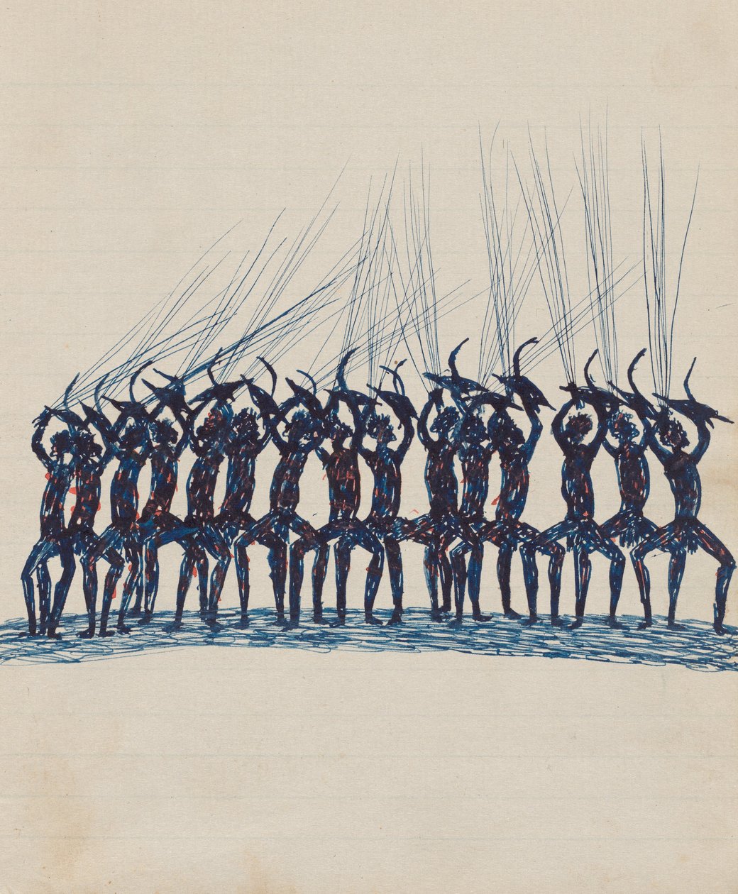 Kwatkwat people - (War dance) Sketchbook mainly of activities of Aboriginals and Whites av Tommy McRae