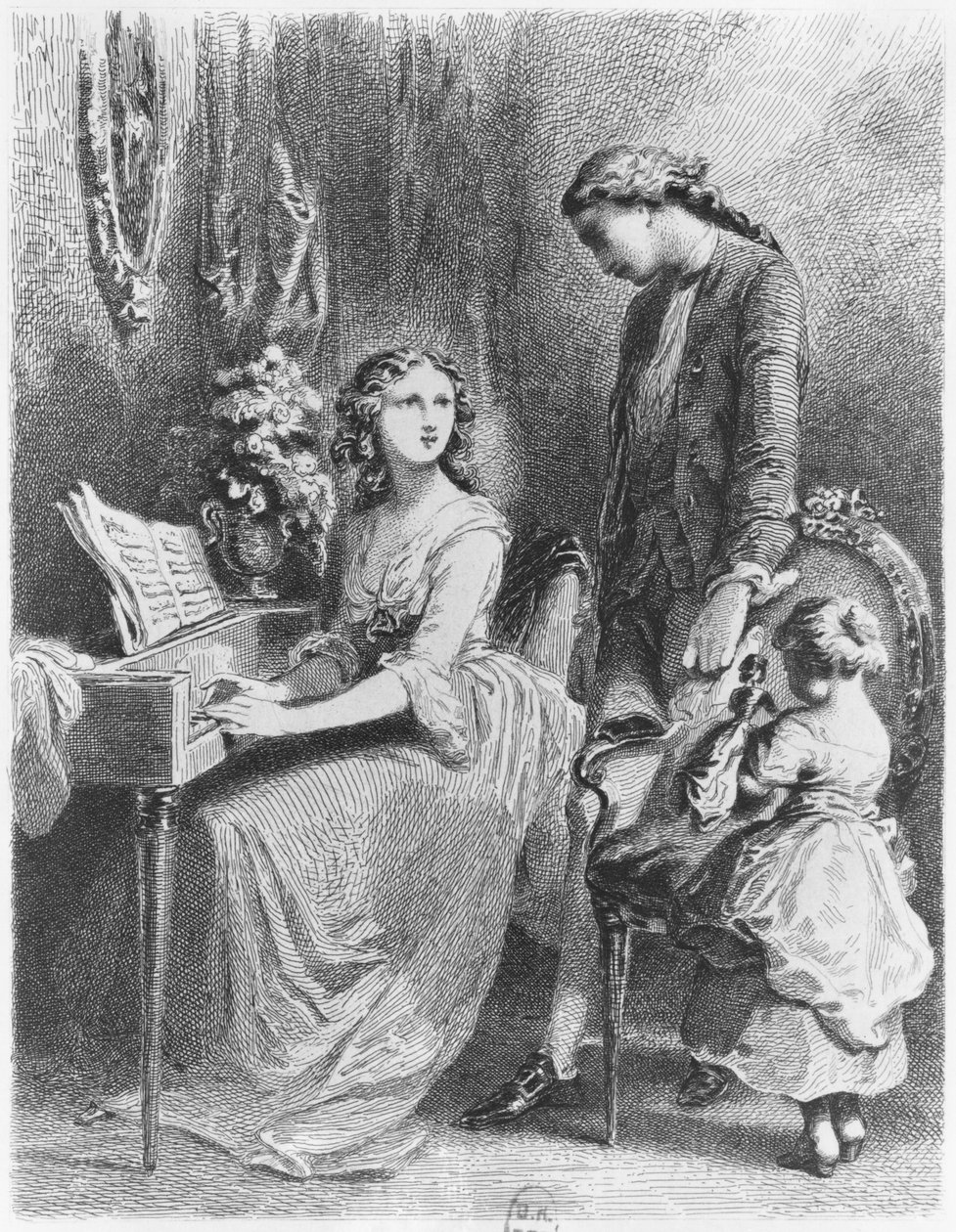 Illustration från "Werthers sorger" av Johann Wolfgang Goethe (1749-1832) av Tony Johannot