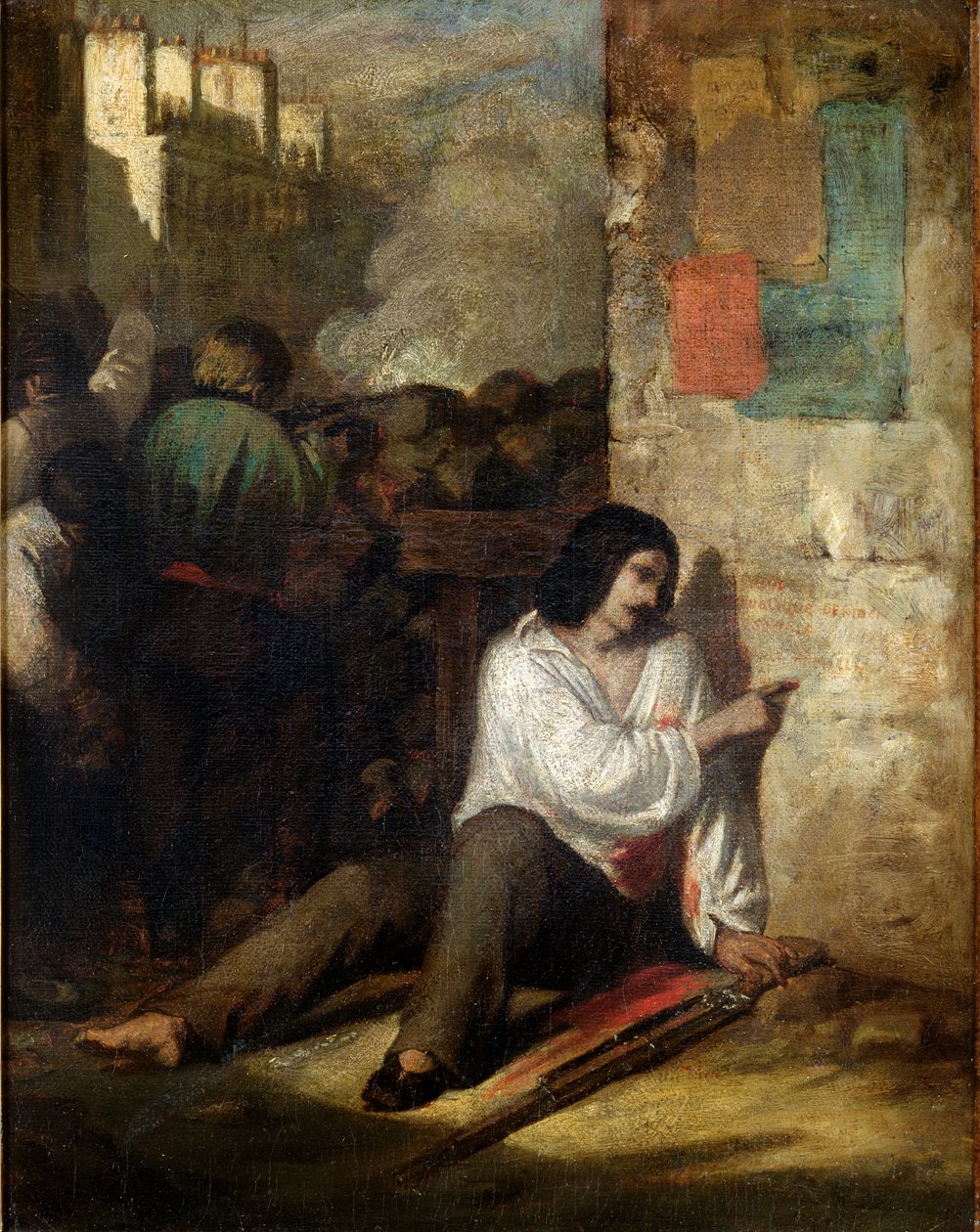 Barrikaden 1848 eller, The Injured Insurgent, 1848-52 av Tony Johannot