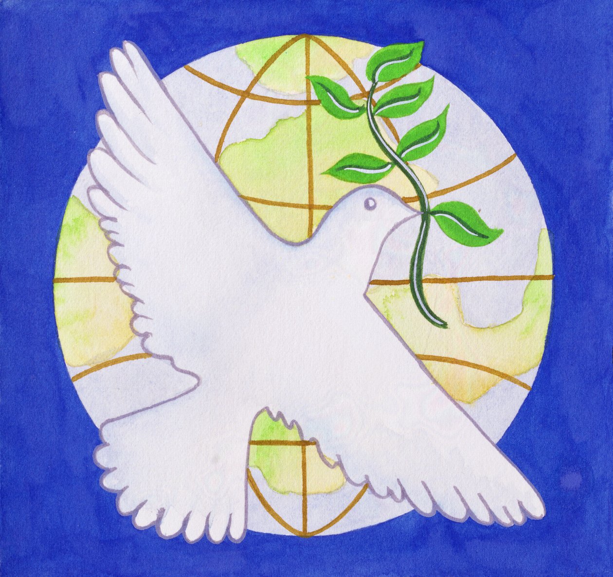 Dove of Peace, 2005 (wc på papper) av Tony Todd