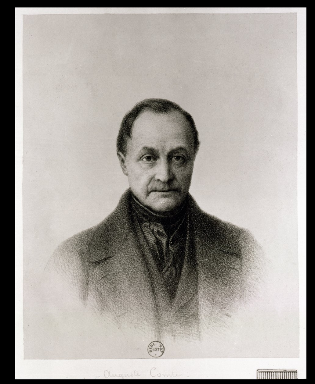 Porträtt av Auguste Comte (1798-1857), fransk filosof av Tony Toullion