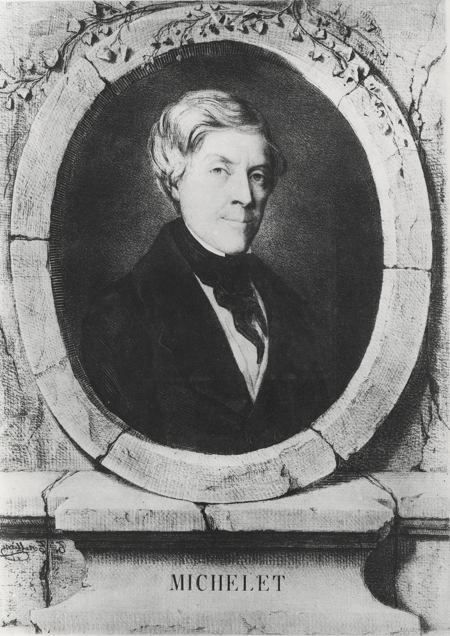 Porträtt av Jules Michelet, 1843 av Tony Toullion