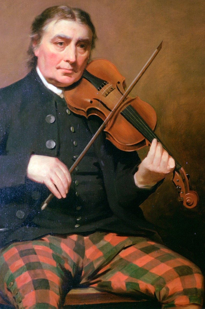 Porträtt av Niel Gow, Blair Castle, Blair Atholl, Perthshire, Skottland. av Tony Evans